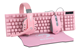 Set USB Tastatura+Miš+Podloga+Slušalice Marvo CM370 4in1 gejmerski set sa površinskim osvetljenjem roze